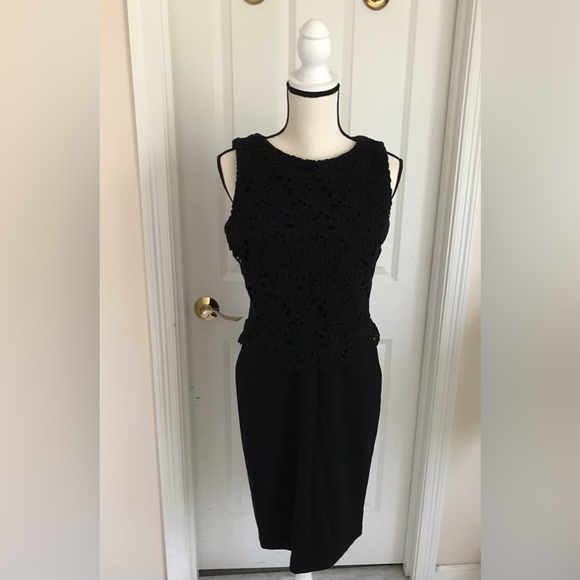 Talbots PONTE KNIT LACE SHEATH DRESS - Picture 2 of 4